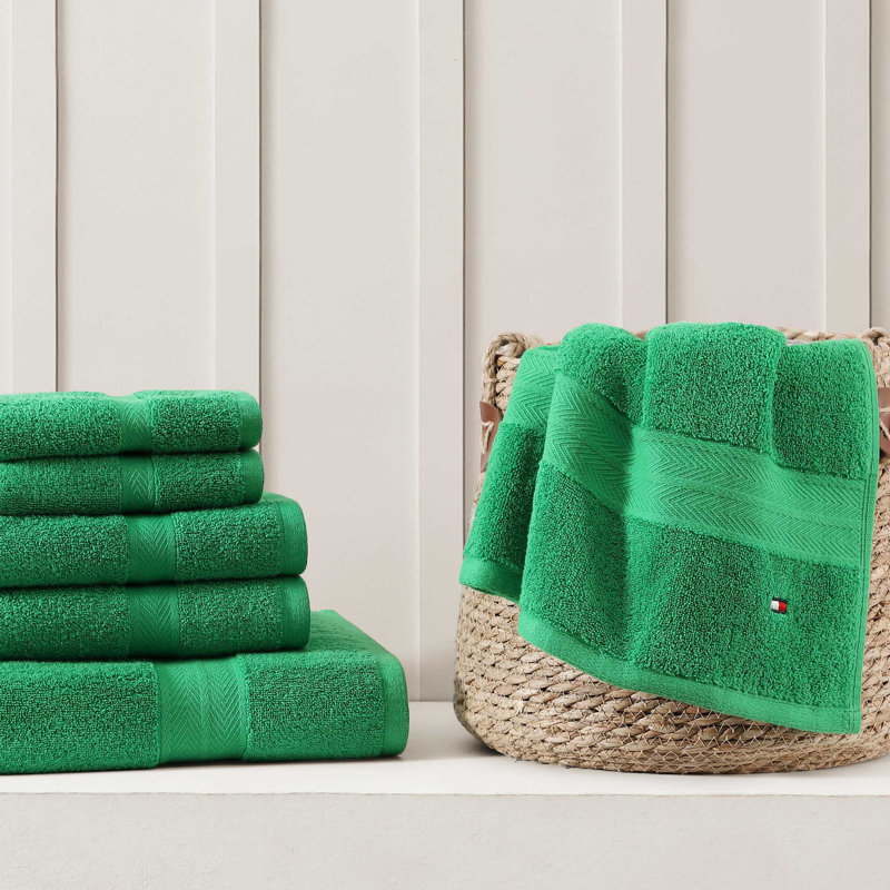 Tommy Hilfiger Modern American Cotton Green 6 Piece Towel Set, Green