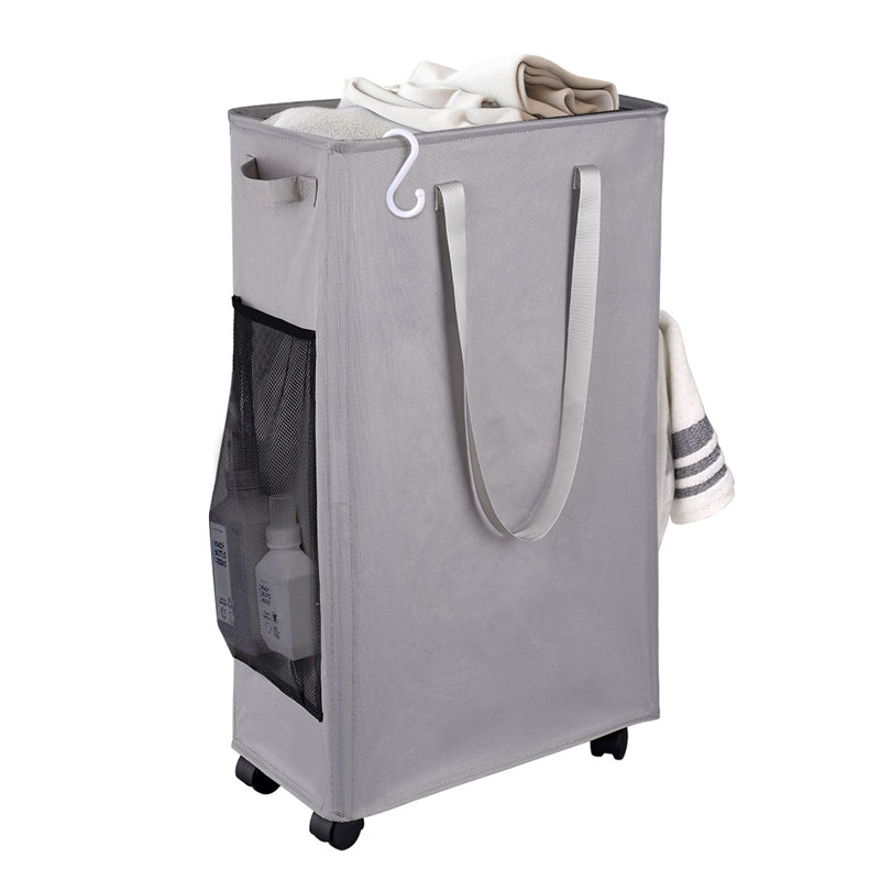 75L Laundry Basket With Wheel, Gray