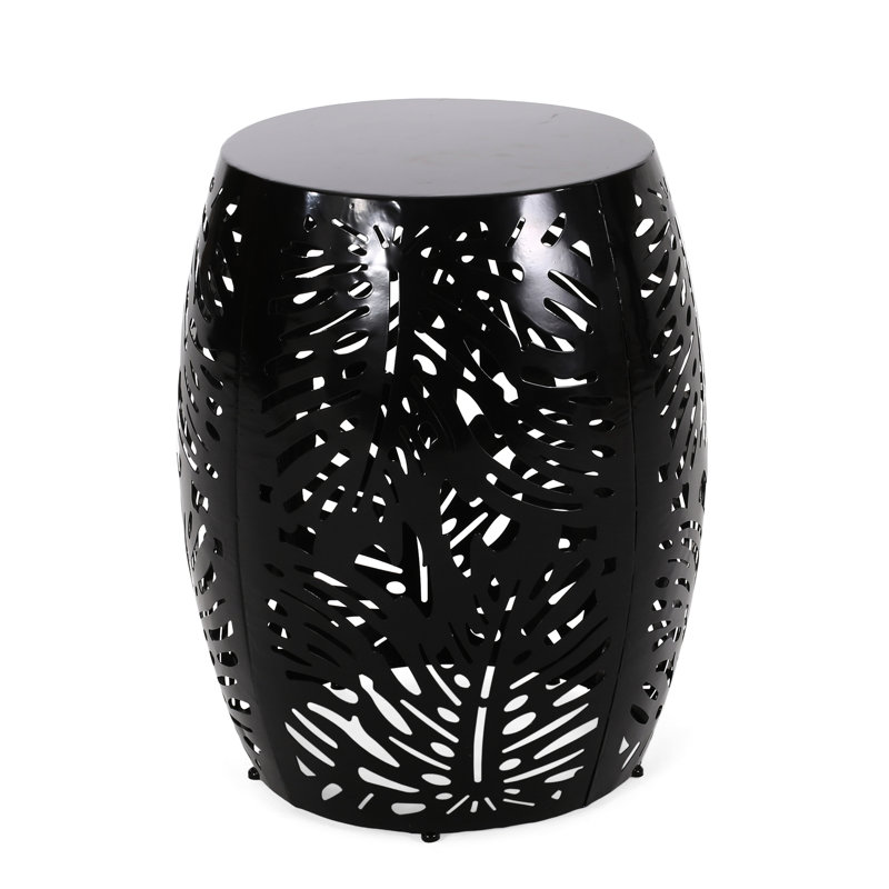 Table d'appoint chic avec fer thermolaqué - noir, l 16,5 po x P 16,5 po, H 20,5 po, sans assemblage, Noir