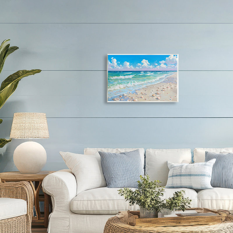 Plaque murale Shells Awash on Shore, design par LSR Design Studio, H 10 po x l 15 po