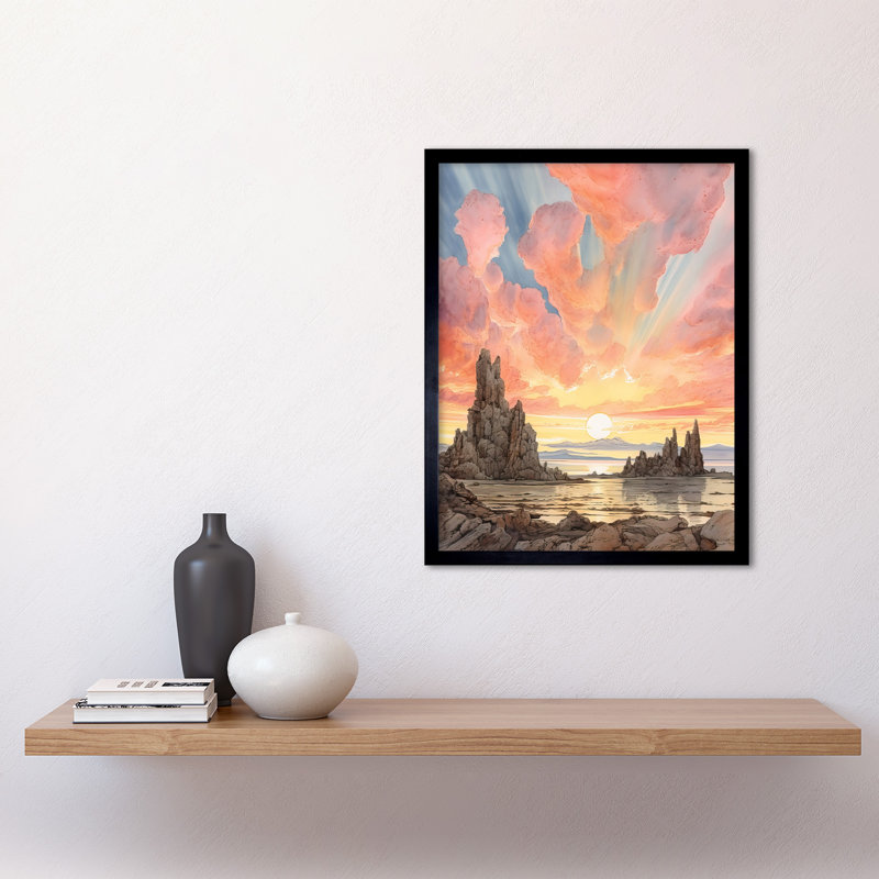 Lelah Mono Lake Atmospheric Clouds At Dawn Break - Single Picture Frame Print