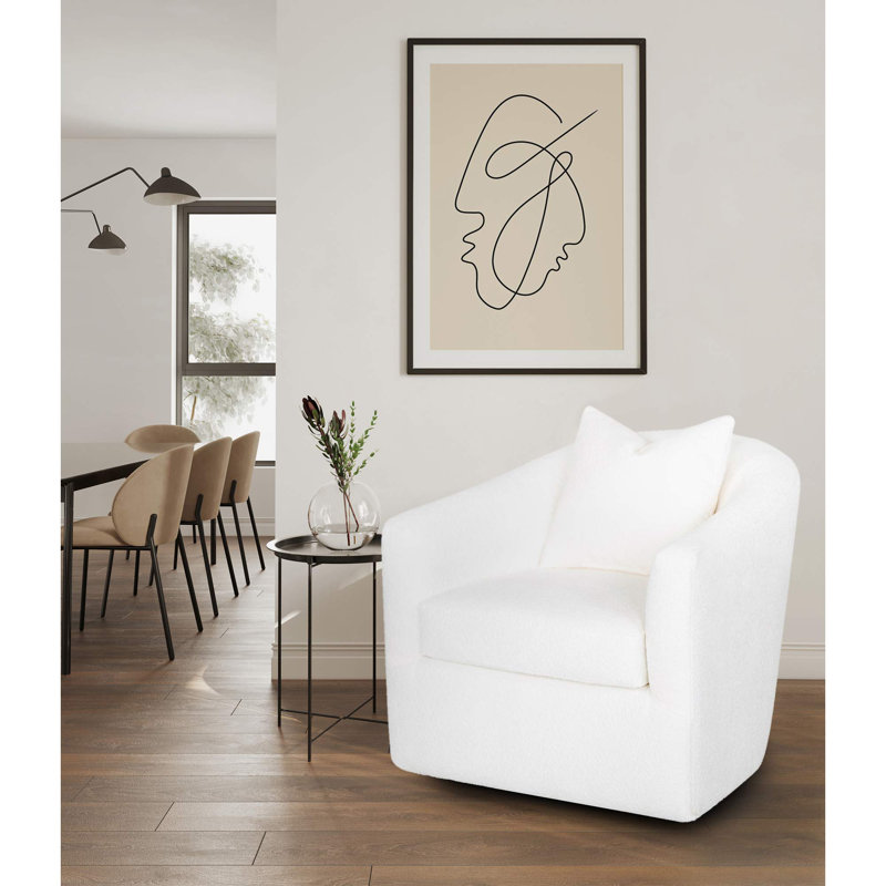 Fauteuil demi-tonneau pivotant en polyester 33,5 po