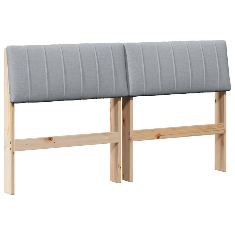 Solid Wood Headboard, Brown, EU Double - 140 x 200 cm, Light Grey