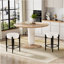 Ensemble de 2 chaises de cuisine de style Mid-Century moderne de 23,6 po avec rembourrage beige et base en métal robuste-862053442-862053444