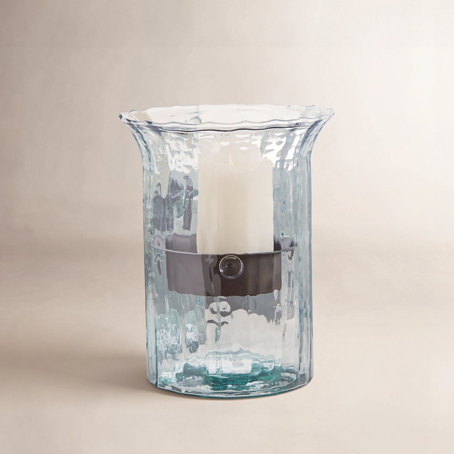 Willia Glass Hurricane Candle Holder, 11" H x 7" W x 7" D