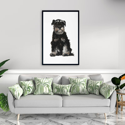 Miniature schnauzer - 24"x36" Framed canvas