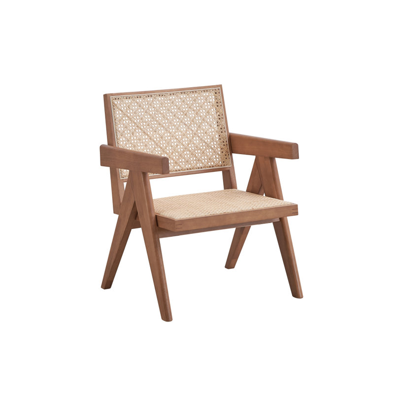 Fauteuil d'appoint en rotin et finition naturelle Velentina