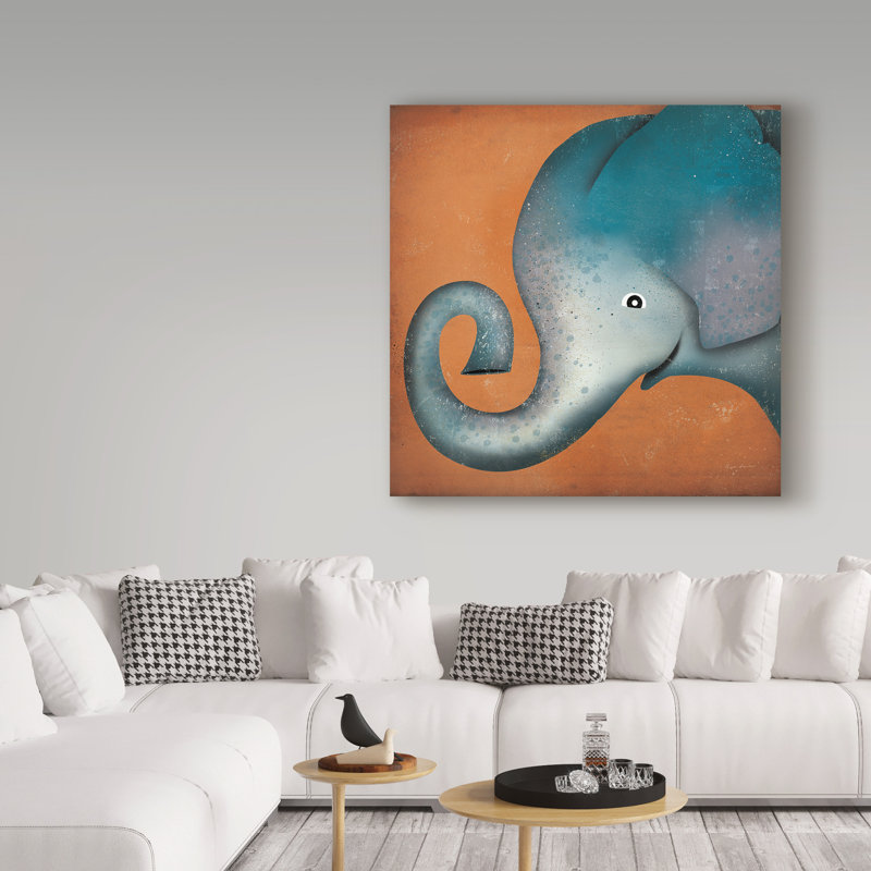 « éléphant wow », art sur toile, H 12 po x l 12 po x P 1,5 po