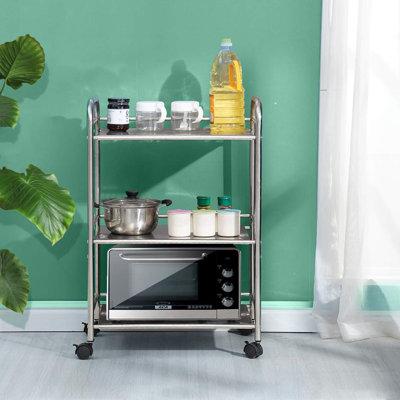 Tambellini 60 cm W Kitchen Cart with Stainless Steel Top