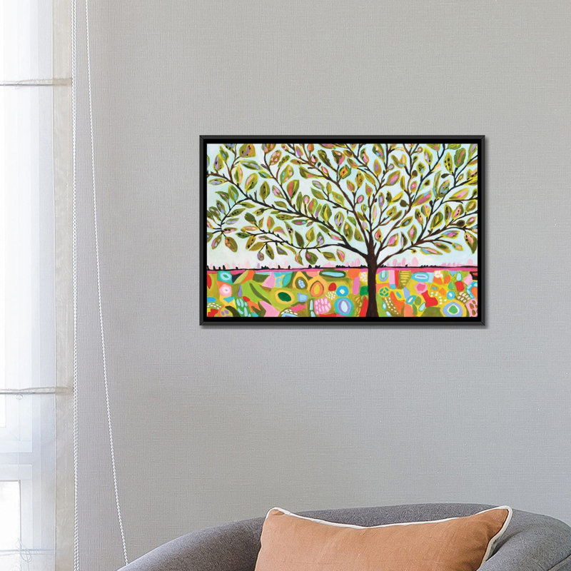 «Tree Abstract», reproduction sur toile, H 18 po x l 26 po x P 1,5 po, Toile avec cadre noir, Pas de tapis