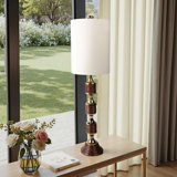 Everly Quinn 51" Theodore Wood And Aluminum Table Lamp