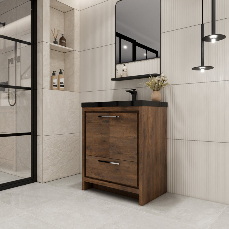 Ensemble de meuble-lavabo simple 30 po Enochville, Bois de rose