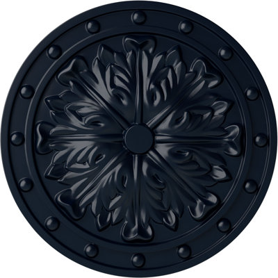 Endurathane Foster Acanthus Leaf Ceiling Medallion, 20 1/2"OD x 1 1/2"P (Fits Canopies up to 2 1/4"), Hand-Painted Midnight Dream Finish