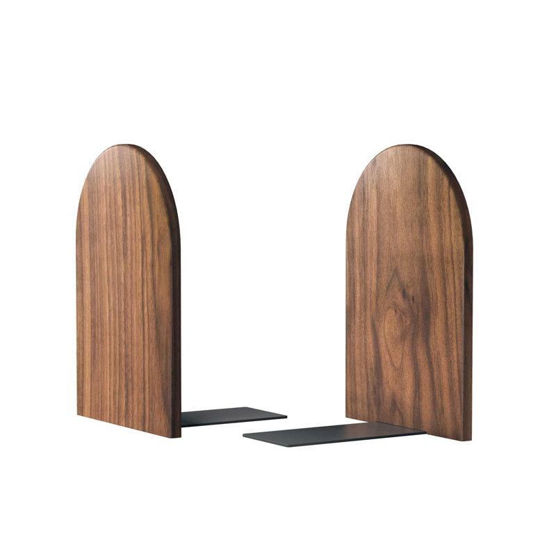 Non-skid Bookend Hold Heavy Books 7x4x5in Wood Bookends for Heavy Books for Office