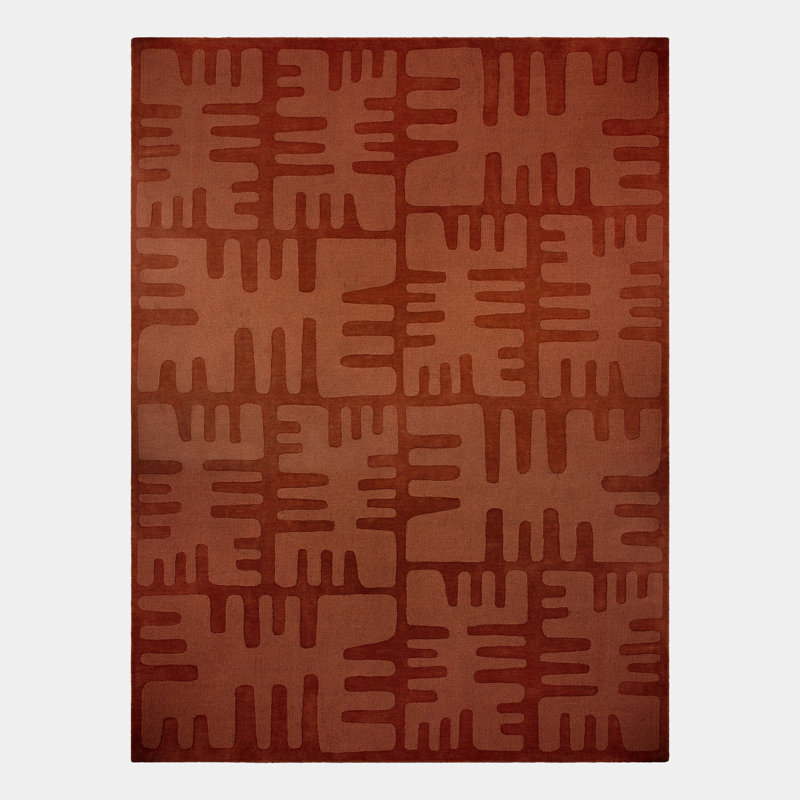 Tapis Duafe - rouille - 9 pi x 12 pi, Rouille, Rectangle 9 pi x 12 pi