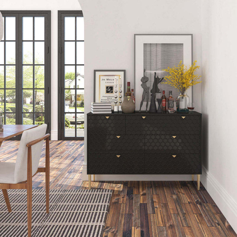 Lucreta 47.8'' W 7 - Drawer Dresser, Black