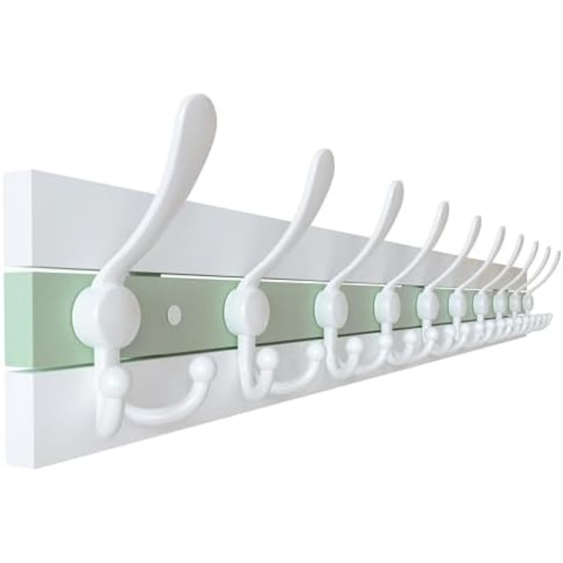 Portemanteaux mural Coastal, White/Green