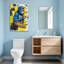 Animaux, singe bleu, peinture avec palette et pinceau-649495556