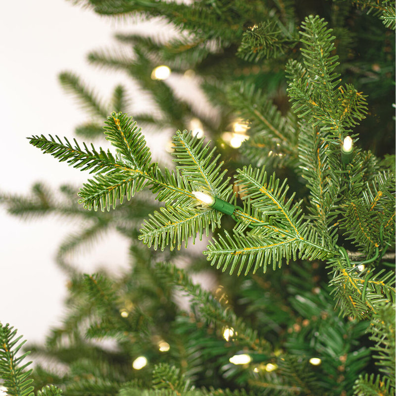 Artificial Fir Christmas Tree with Lights, 6.5', Clear/White