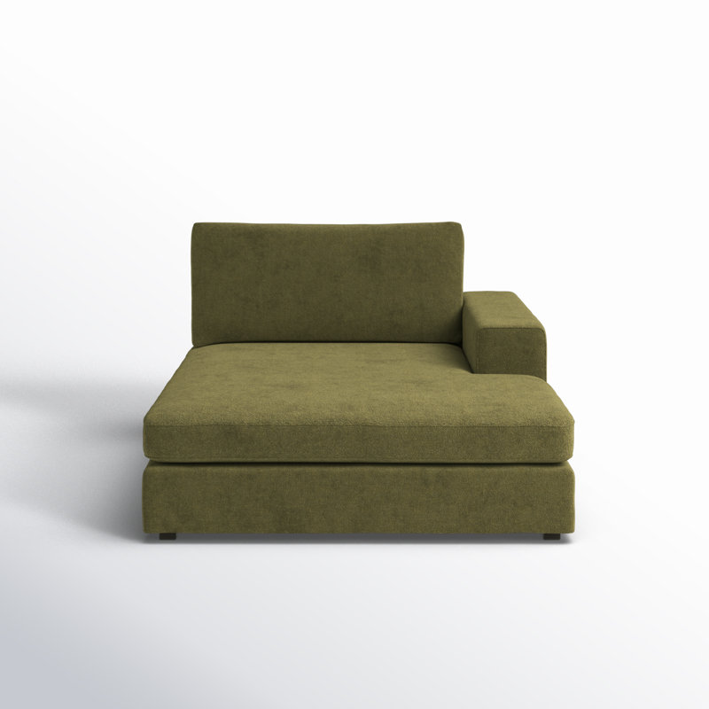 Chaise longue rembourrée Ojai, Vert olive, Right Hand Facing