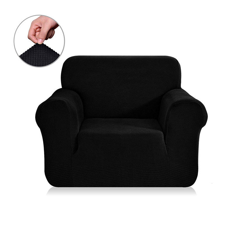 Housse pour fauteuil à coussins carrés, Noir