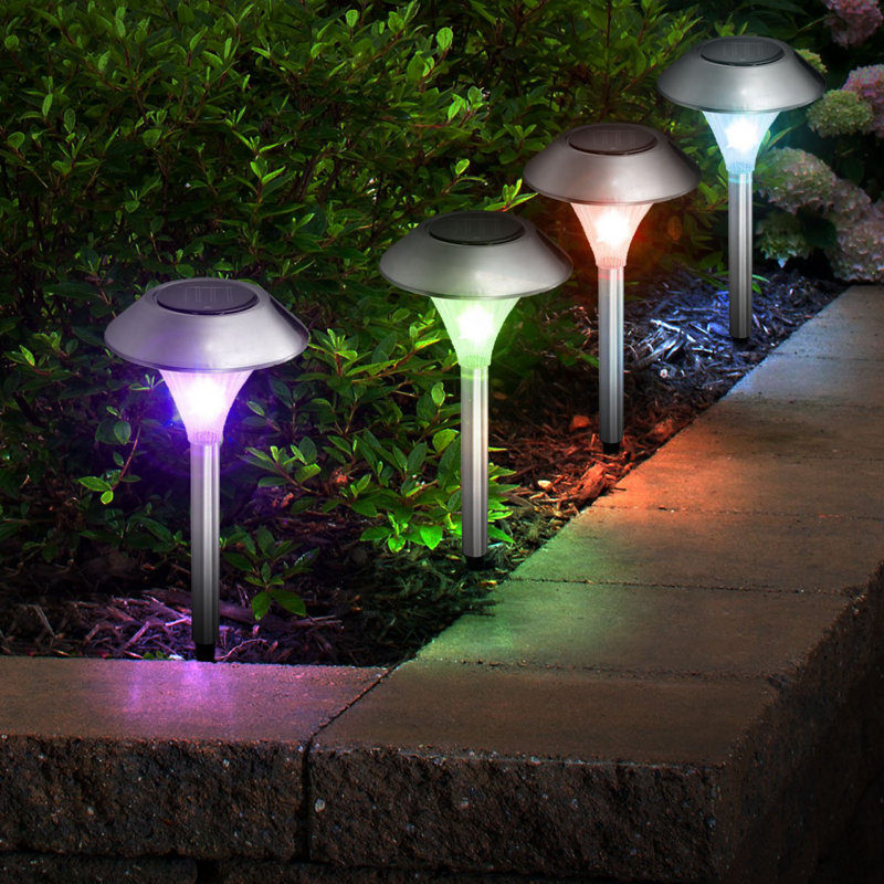 4 Piece Color Changing Lights Solar Yard Lights Landscape Lights