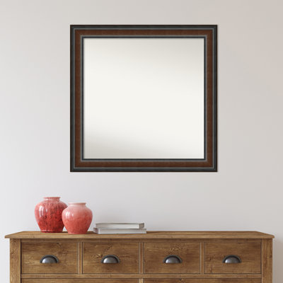 Halcott Solid Wood Rectangle Wall Mirror