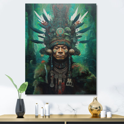 Indigène chaman Amazon Feather coiffe sur toile