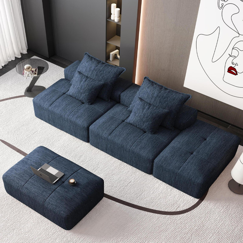 Canapé modulaire surdimensionné Modern, 4, Bleu