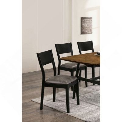 Ensemble de 2 chaises d'appoint Mid-Century modernes noires et grises