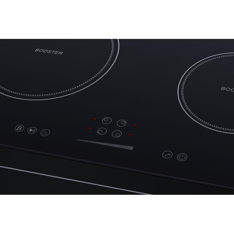 Summit Appliance 24" Wide White Induction Range, Black
