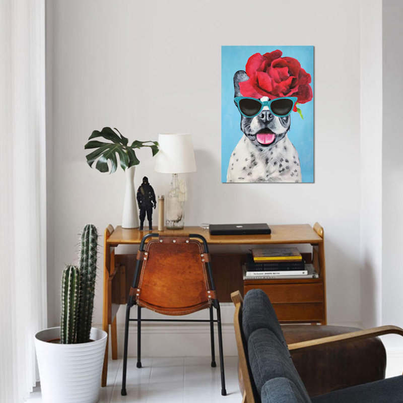 « mode bouledogue blue », reproduction d’impression sur toile tendue, H 12 po x l 8 po x P 0,75 po, Toile tendue
