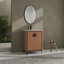Meuble-lavabo de salle de bain avec lavabo supérieur, portes d'armoire modernes. Bois d'ingénierie, -, beaucoup d'espace. Facile à assembler. Brun, armoire design. Bois, rangement. Installez et nettoyez.-811537984