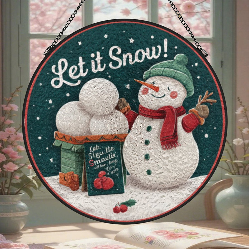 Let It Snow Snowman, 11,8 x 11,8 po (30 x 30 cm)