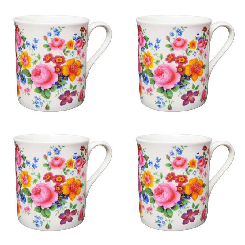 Cottage Rose Glaston Bone China Mugs