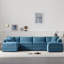 Canapé modulaire en forme de U en chenille de 136 po avec repose-pieds mobile Cloud-630628793
