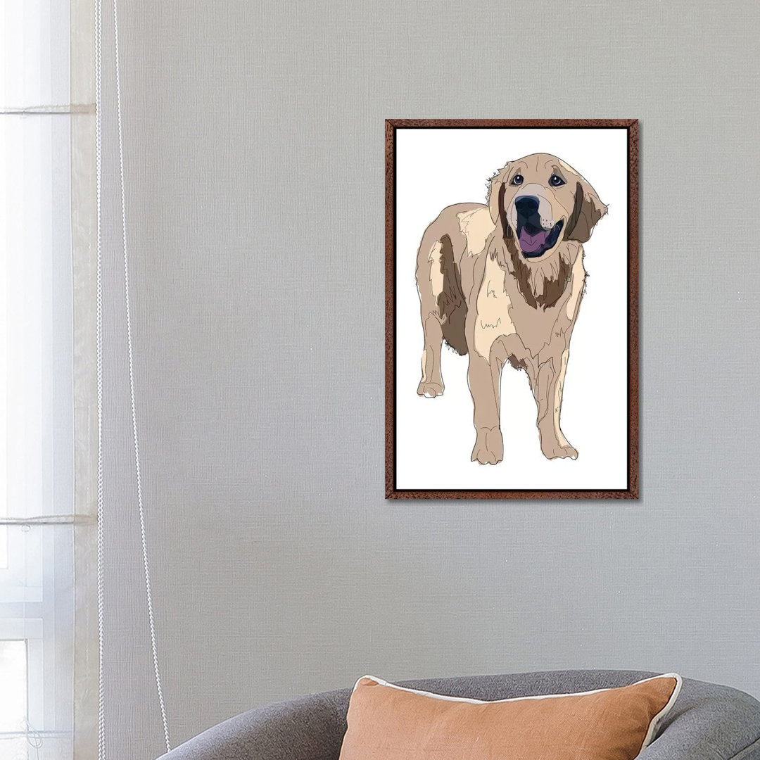 Golden Retreiver von Sketch And Paws - Galerie-verpackte Leinwand Giclée