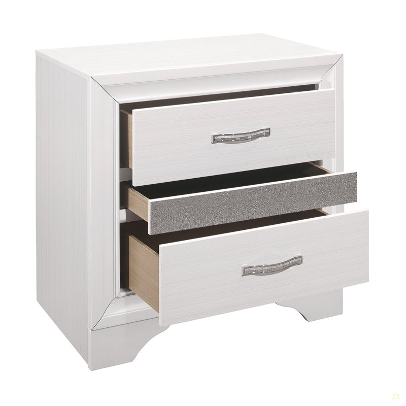 Table de chevet glamour 1 pièce avec tiroirs à bijoux cachés