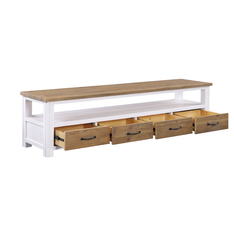Splash Of White TV Stand, 47cm H x 180cm L x 40cm W, White/Natural 