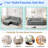 3 In 1 Convertible Sleeper Sofa Bed With Reclining Backrest, Pillows And Side Pockets-556063508