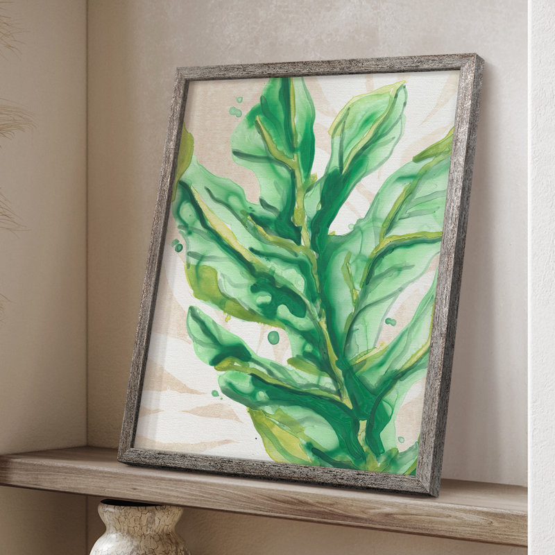 «Parchment Palms IV», reproduction encadrée - bois massif, H 15 po x l 12 po