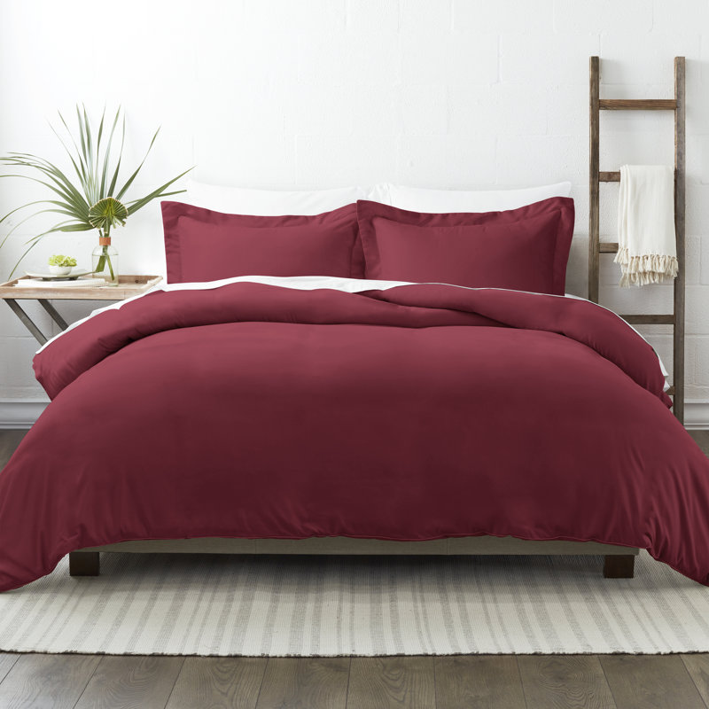 Simply Soft™ Ultra Soft Microfiber Duvet Cover Set, Burgundy, Queen Duvet Cover + 2 Shams