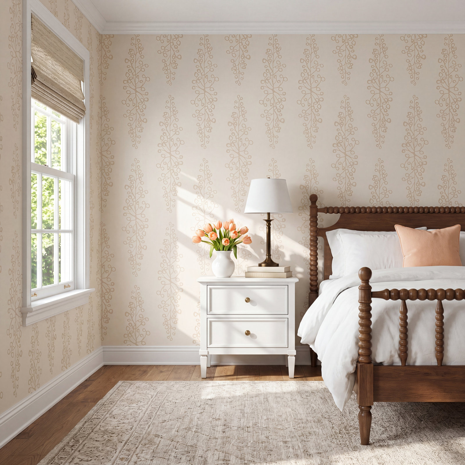 Kirk Modern Floral Wallpaper, Neutral