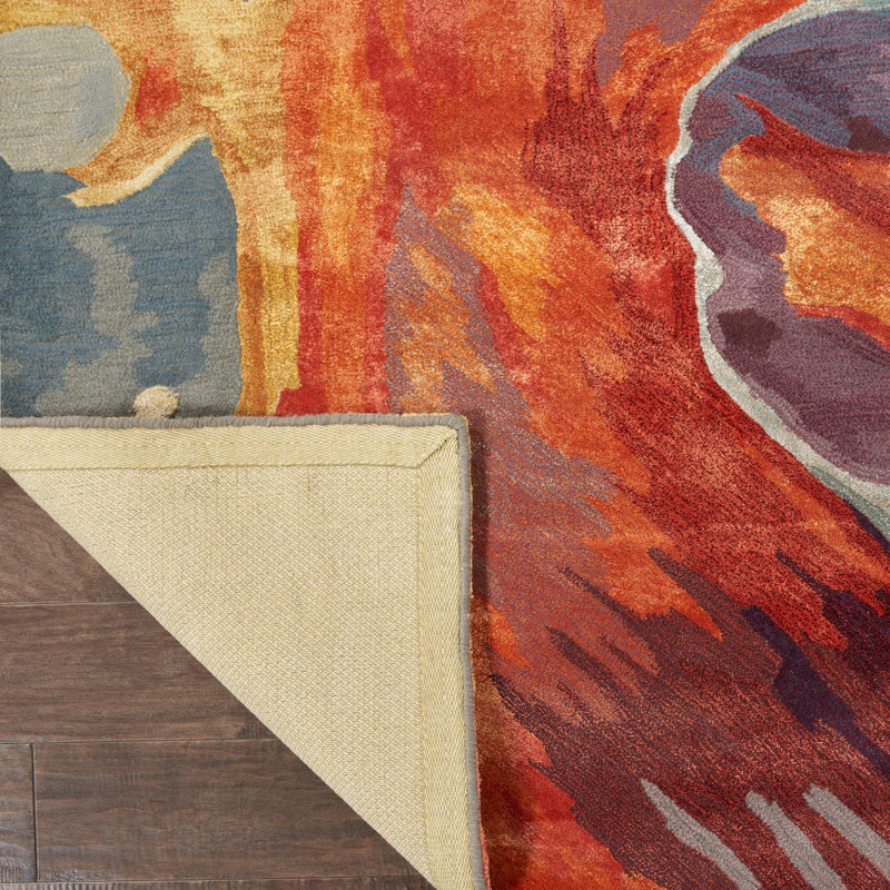 Annan Abstract Hand-Tufted Multicolor Area Rug, Rectangle 3'9" x 5'9"