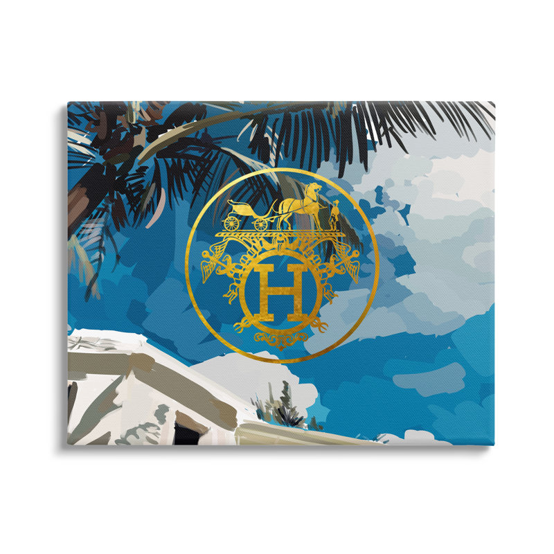 Glam Emblem Villa by Amelia Noyes Wrapped Canvas Print, 36" H x 48" W