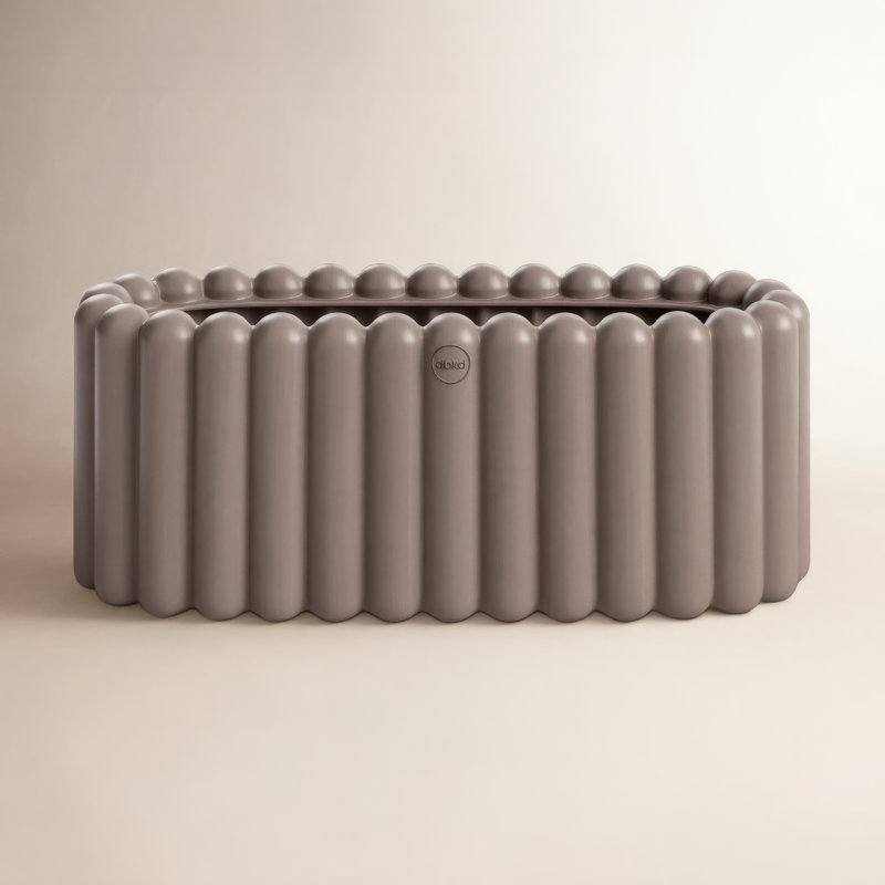 Ceramic Table Vase, Brown, 7.48" H x 19" W x 6" D