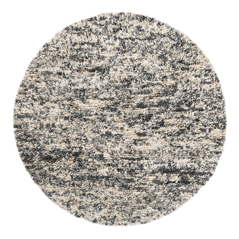 Yanaliz Hand Loomed Wool Indoor Rug, Round 6'1"