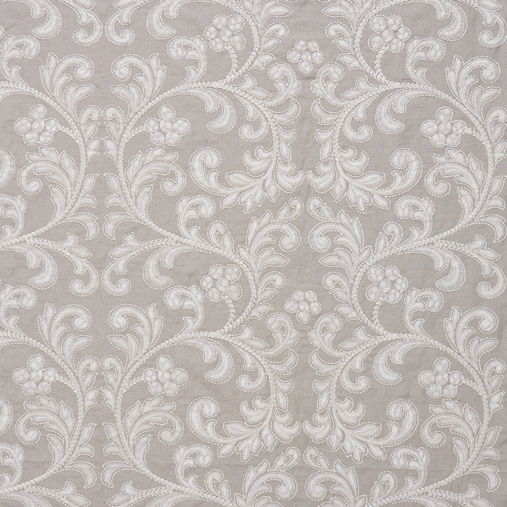 Oriana Chiara Embroidery Fabric, Pearl Gray