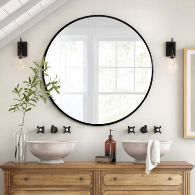 Aluminium Frame Round Wall Mirror