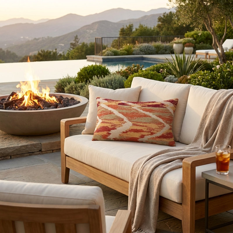 Tangelo Avalanche Lumbar Indoor/Outdoor Pillow Cover & Insert, 16" x 16"